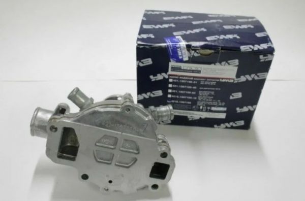 Помпа дв. УМЗ-4216, А274 ЕВРО-4 ГАЗель (2 толстых штуцера) (АО "Ульяновский моторный завод") /4216.1307010-06/