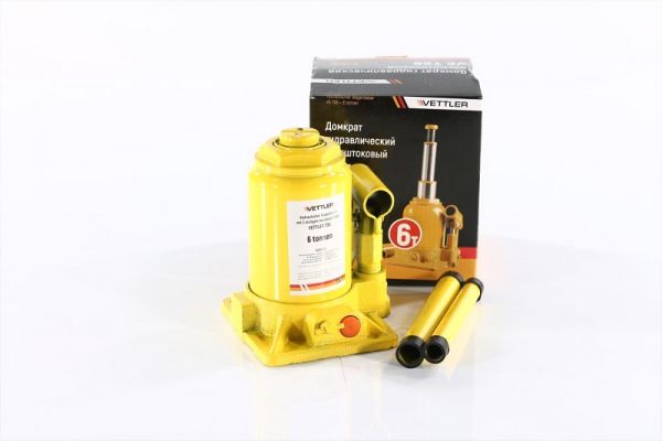 Домкрат бутылочный 6 т 2-штоковый 165х395 (VETTLER) /VE TS6/
