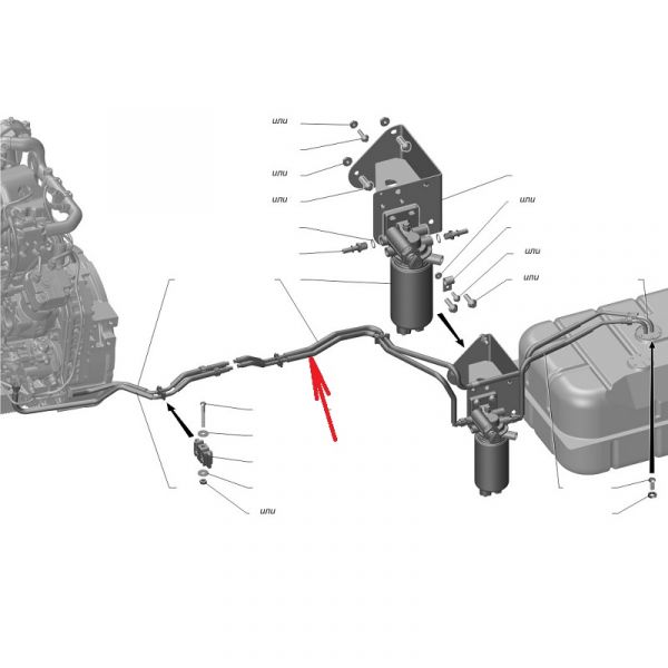 Трубка топливная подачи от ФГОТ ГАЗон NEXT дв. ЯМЗ-534 (ТИССАН ООО  ГАЗ Оригинал) /С41R11.1104085/