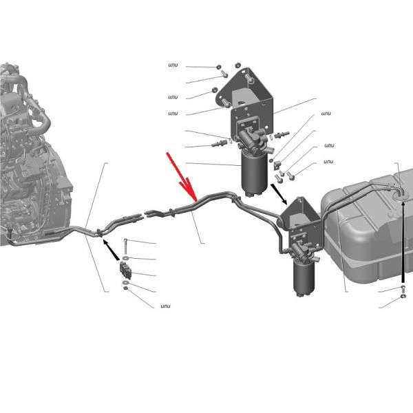 Трубка топливная сливная к баку ГАЗон NEXT дв. ЯМЗ-534 (АО СУМИРИКО АУТОМОТИВ ХОУЗ) /С41R11.1104100/