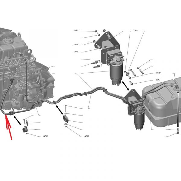 Трубка топливная подачи к ДВС ГАЗон NEXT дв. ЯМЗ-534 (АО СУМИРИКО АУТОМОТИВ ХОУЗ) /С41R13.1104070/