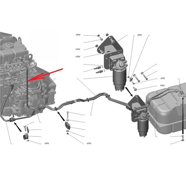 Трубка топливная сливная от ДВС ГАЗон NEXT дв. ЯМЗ-534 (АО СУМИРИКО АУТОМОТИВ ХОУЗ) /С41R13.1104188/