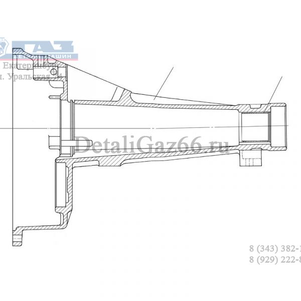 Удлинитель КПП 5-ст. ГАЗель (униф.) (ООО "НИЖЕГОРОДСКИЕ МОТОРЫ") /31029-1701010-01/