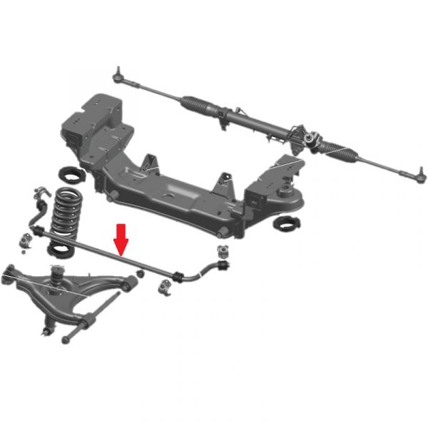 Стабилизатор подвески передней ГАЗель NEXT голый (ООО "Автомобильный завод "ГАЗ") /А21R23-2906016/