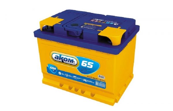 АКБ АКОМ 65 А/ч, 600A, о/п, 12 В (242*175*190) /65е600a/