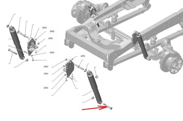 Болт М18*120 амортизатора перед. подвески (нижний) ГАЗон NEXT (ООО "БУФАБ" ГАЗ Оригинал) /290335-71/