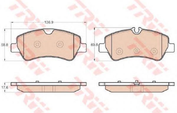 Колодки торм. задн. Ford Transit бортовая платформа (шасси) VIII 2.2 TDCi RWD (2021) (TRW) /GDB196/