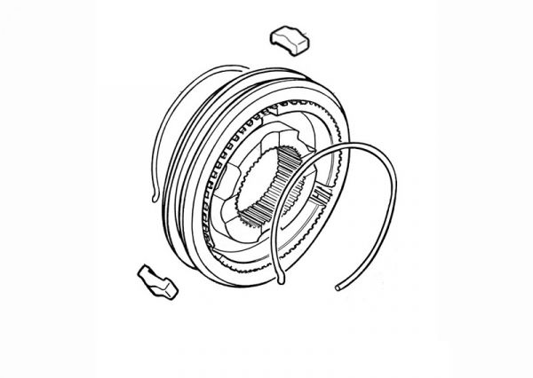 Муфта со ступ. КПП 5-ст. Волга, ГАЗель (1,2,5,зад.хода) в сборе н/о (ООО "НИЖЕГОРОДСКИЕ МОТОРЫ"  ГАЗ Оригинал) /3302-1701168/