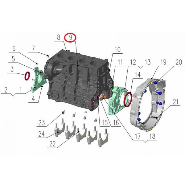 Блок двигателя серии "G" (Foton ГАЗ Оригинал) /.РР10006508/