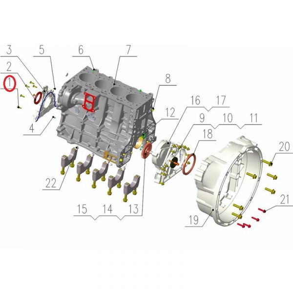Болт передней крышки сальника дв. серии "G" (Foton ГАЗ Оригинал) /.РV10005342/