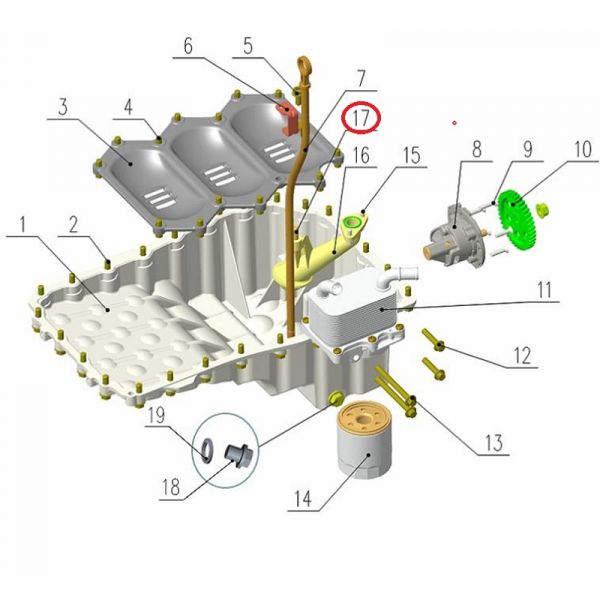 Болт крепления масляного фильтра к узлу масляного насоса серии "G" (REG Auto (Shanghai) Industry Ltd  Foton) /РМ40006430/