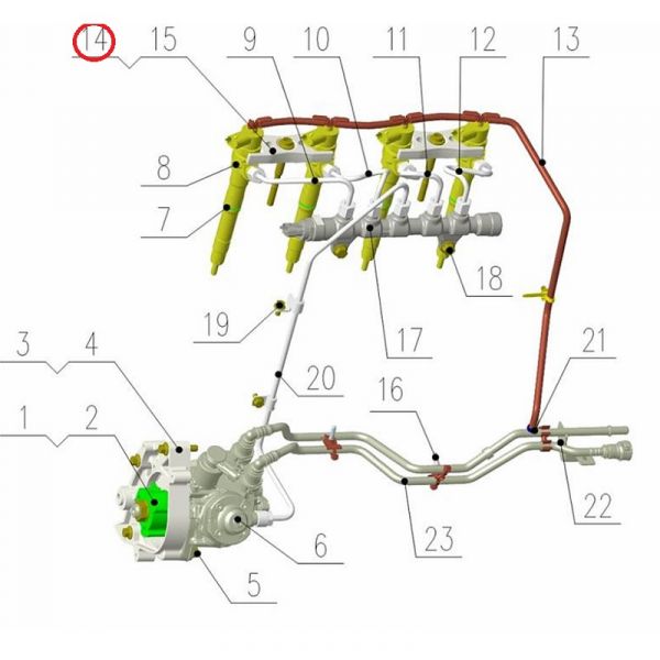 Болт прижимной пластины форсунки дв. серии "G" (REG Auto (Shanghai) Industry Ltd  Foton) /РV10002103/