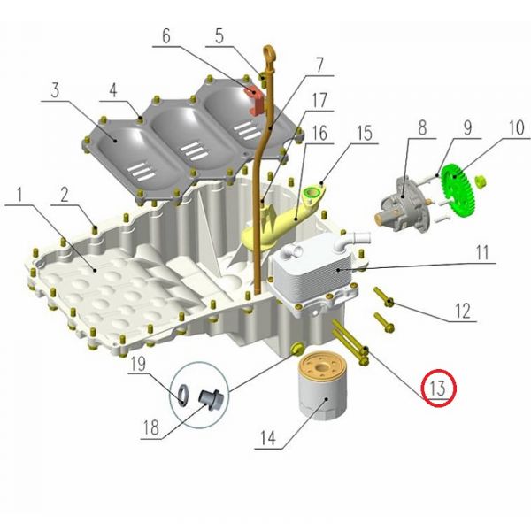 Болт крепления генератора дв. серии "G" (Foton ГАЗ Оригинал) /.РV10005360/