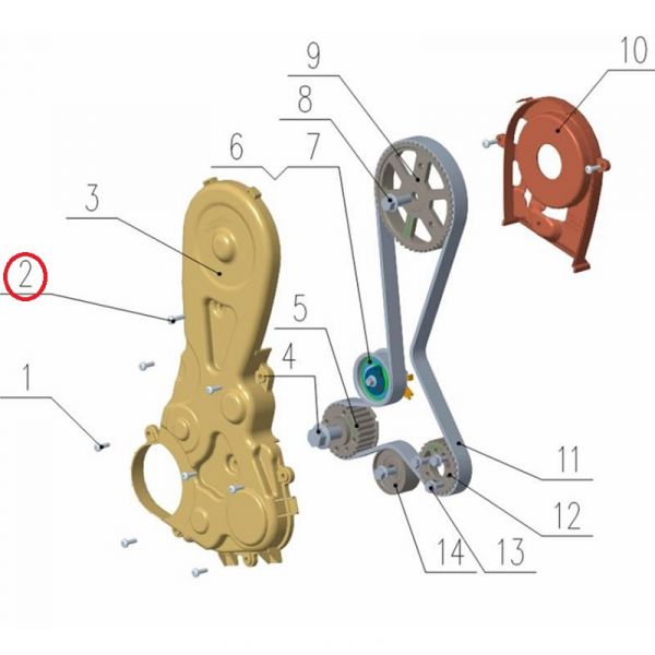 Болт задней крышки ГРМ дв. серии "G" (Foton ГАЗ Оригинал) /.РV10005341/