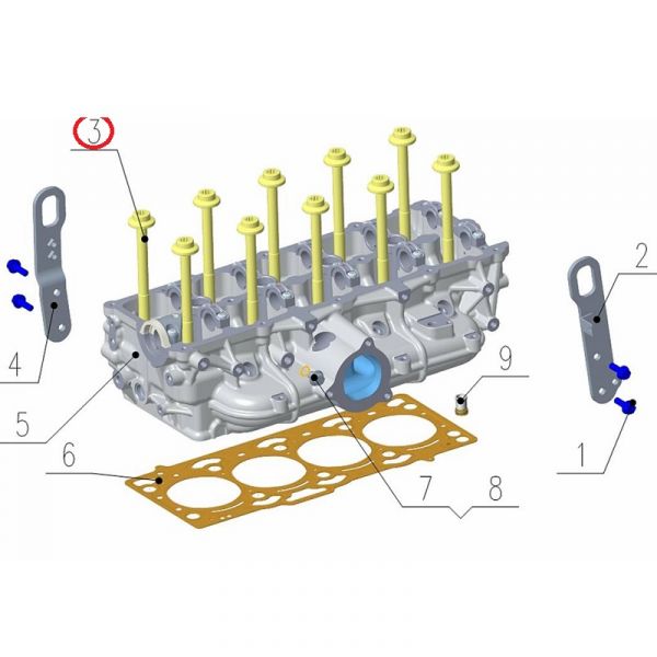 Болт головки блока дв. серии "G" (Foton ГАЗ Оригинал) /.РМ40004372/