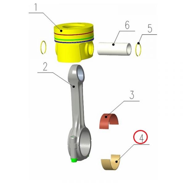 Вкладыш шатунный нижний дв. серии "G" (голубой 1.486 - 1.492) (Foton ГАЗ Оригинал) /.PM40004153-2/