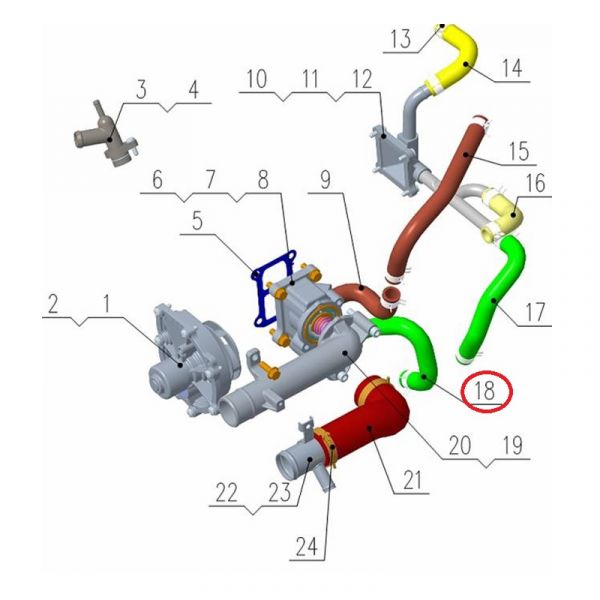 Возвратный шланг масляного модуля дв. серии "G" (ООО "Курганспецмаш"  Foton) /.РМ40004652/