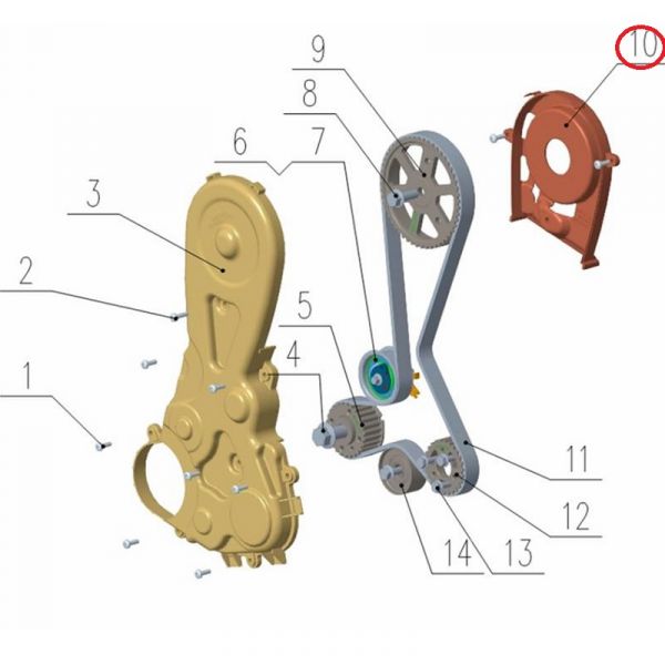 Крышка ГРМ задняя  дв. серии "G"  (Foton ГАЗ Оригинал) /.РМ40004502/