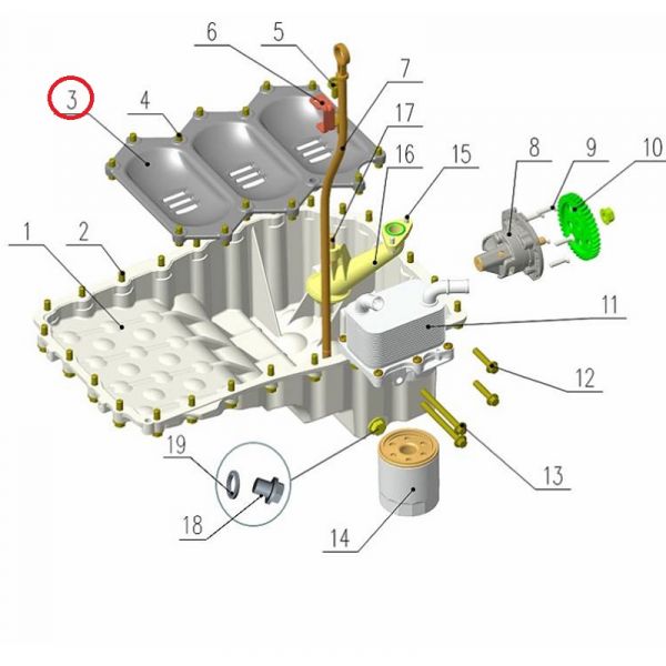 Маслоуспокоитель дв. серии "G" (Foton ГАЗ Оригинал) /.РМ40004296/