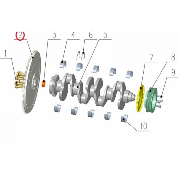 Маховик дв. серии "G" (Foton ГАЗ Оригинал) /.РV10005730/