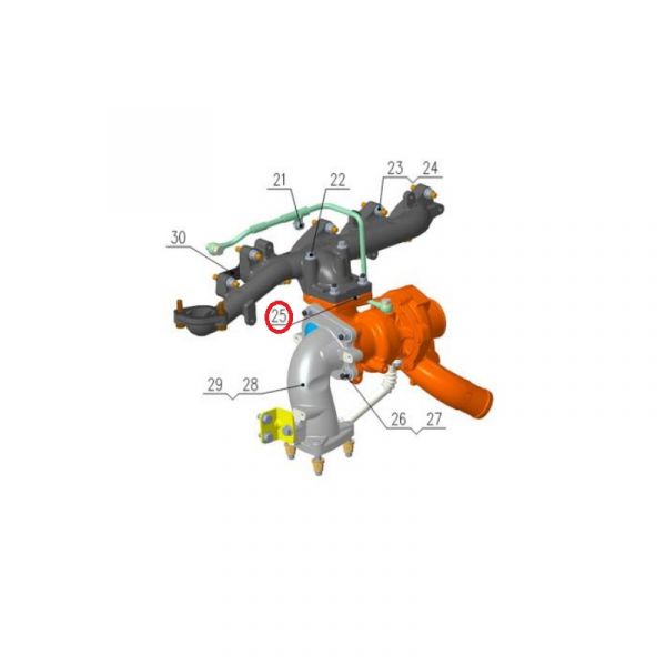 Прокладка турбокомпрессора дв. серии "G" (Foton ГАЗ Оригинал) /.РV10005625/