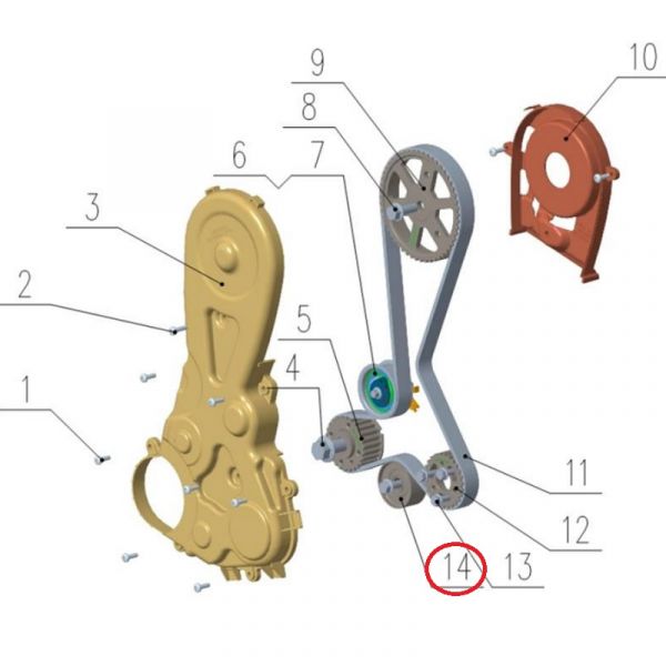 Ролик обводной ГРМ дв. серии "G" (Foton ГАЗ Оригинал) /.РМ40008431/