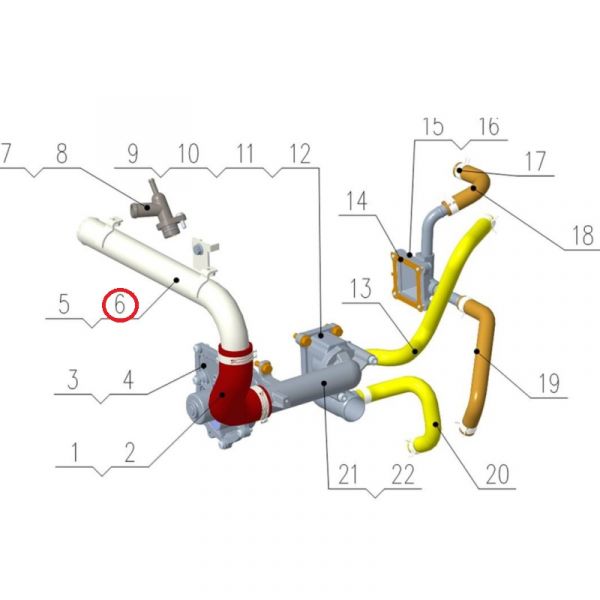 Труба отводящая ОЖ из двигателя дв. серии "G" (Foton ГАЗ Оригинал) /.РV10005591/