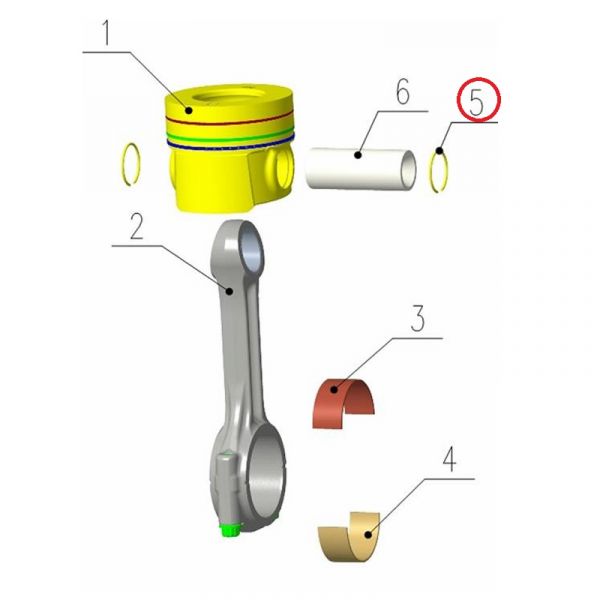 Кольцо стопорное поршневого пальца дв. серии "G" (Foton ГАЗ Оригинал) /.PM40004160/