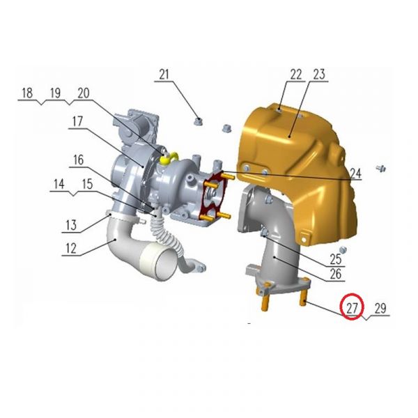 Шпилька выпускного патрубка дв. серии "G" (Foton ГАЗ Оригинал) /.РМ40006468/