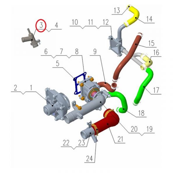 Трубка дегазации двигателя и воздухозаборника отопителя Валдай дв. серии "G" (Foton ГАЗ Оригинал) /.РМ40005115/