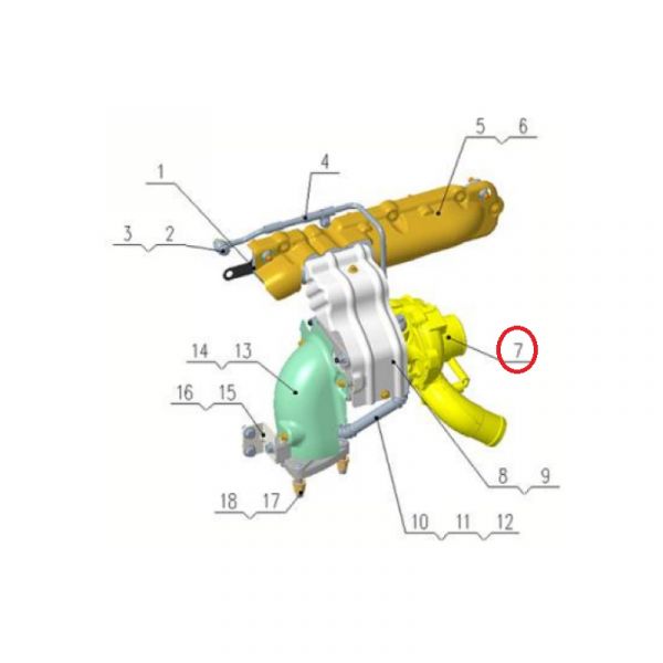 Турбокомпрессор дв. серии "G" (Foton ГАЗ Оригинал) /.РSН0008865/