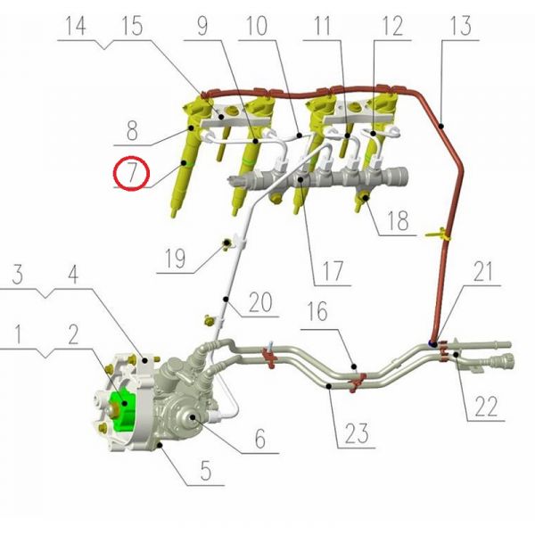Кольцо уплот. топливной форсунки дв. серии "G" (Foton ГАЗ Оригинал) /.РМ40004815/
