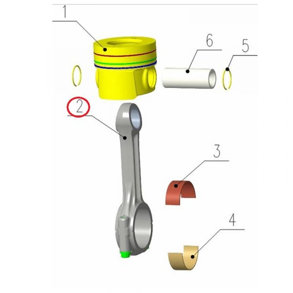 Шатун коленвала дв. серии "G" (Foton ГАЗ Оригинал) /.РМ40004154/