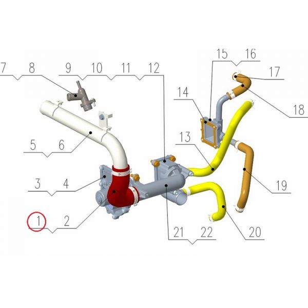 Шланг выпуска воды из двигателя серии "G" (Foton ГАЗ Оригинал) /.РV10005594/