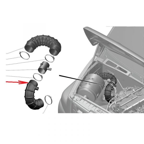 Шланг воздухоподвод. к турбине ГАЗон NEXT дв. ЯМЗ-534 (10 т.) (ООО "ГРС-Н") /С41RВ3-1109300/