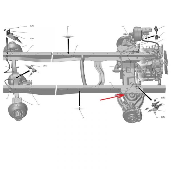 Трубка от шланга к шлангу правого переднего тормоза (НПО "Автопромагрегат"_г. Нижний_Новгород) /А21R23-3506060/
