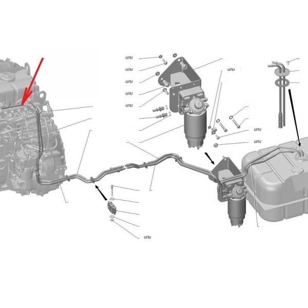 Трубка топливная подвода к двигателю ГАЗон NEXT дв. 5344 ЕВРО-5 (СУМИРИКО АУТОМОТИВ ХОУЗ РУС) /С41R13.1104070-10/