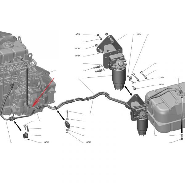 Трубка топливная сливная от ДВС ГАЗон NEXT (АО СУМИРИКО АУТОМОТИВ ХОУЗ РУС) /С41R13.1104152/