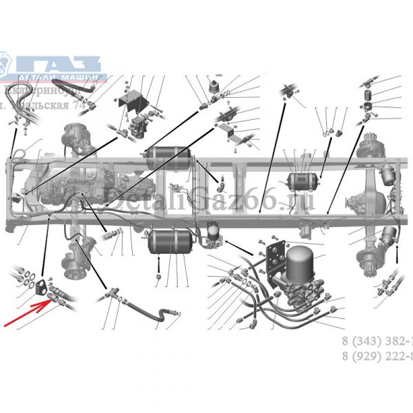 Штуцер тормозной системы ГАЗон NEXT (ПАО "ГАЗ") /33104-3506354/