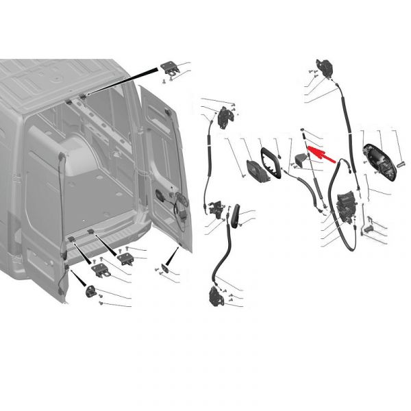Тяга выкл. замка двери задка ГАЗель NEXT (Kiekert Automotive (Changshu) CO., LTD, Китай) /А31R23.6305070/