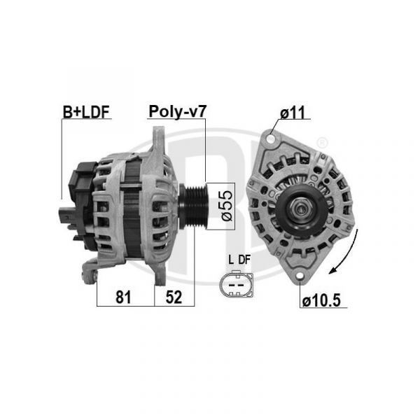 Генератор FIAT 3T DUCATO RUSSIA 2008 (2008-2011) (ERA) /210886/