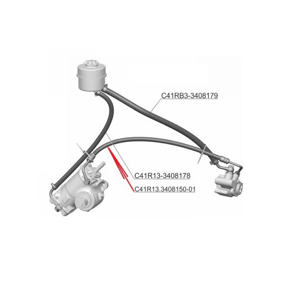 Шланг ГУР ГАЗон NEXT ГАЗ-C41R13 нагнетательный (ООО "Гидравлика" ГАЗ Оригинал) /С41R13.3408150-01/