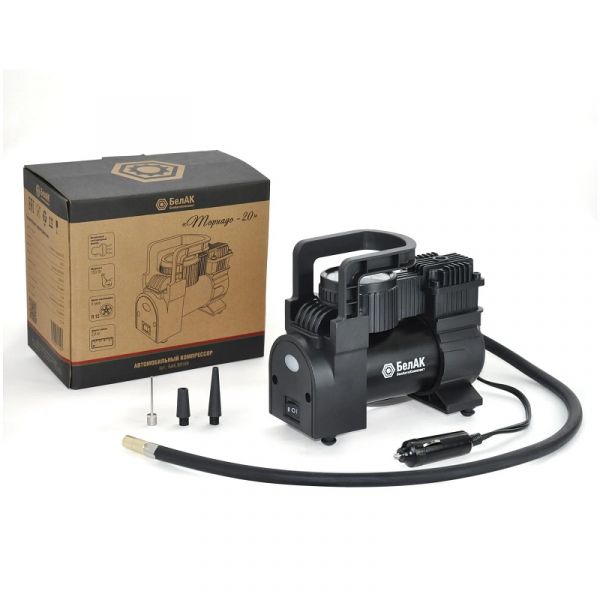 Компрессор 35 л/мин. 12V "ТОРНАДО - 20" с фонарем (БелАк) /БАК.99169/