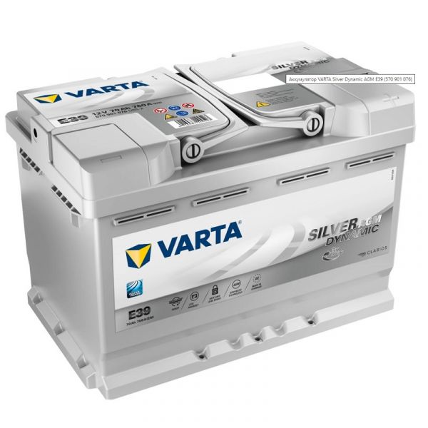 АКБ Varta Silver Dynamic Start-Stop AGM 70 А/ч, 760А, о/п (261 х 175 х 220) /570901076/