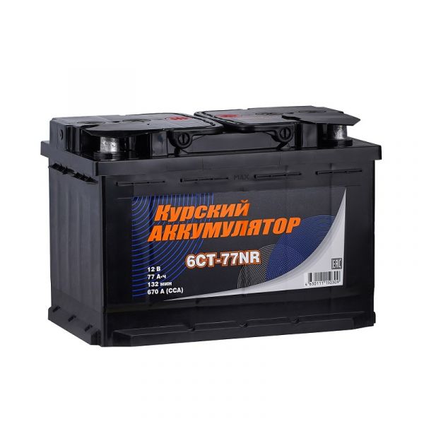 АКБ Курский 77 А/ч, 670A, о/п, 12 В (278х175х190) /577112330/
