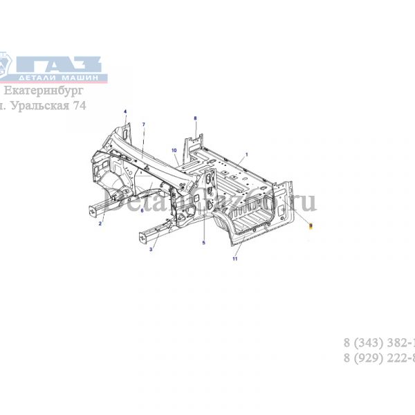 Панель боковины ГАЗель NEXT внутр. лев. (ПАО "ГАЗ" Оригинал) /А21R23-5401159/