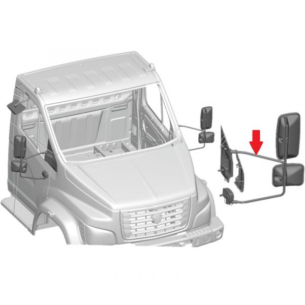 Стойка зеркала ГАЗон NEXT левая с кронш. и обогрев. (10.0) (ЦТР "Тимер"  ГАЗ) /С41RВ3.8201401-10/