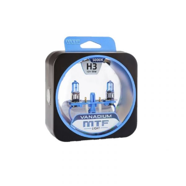 Лампа фары гал. H3 12В 55 Вт Vanadium 5000K (к-т 2шт.) (MTF) /HVN1203/