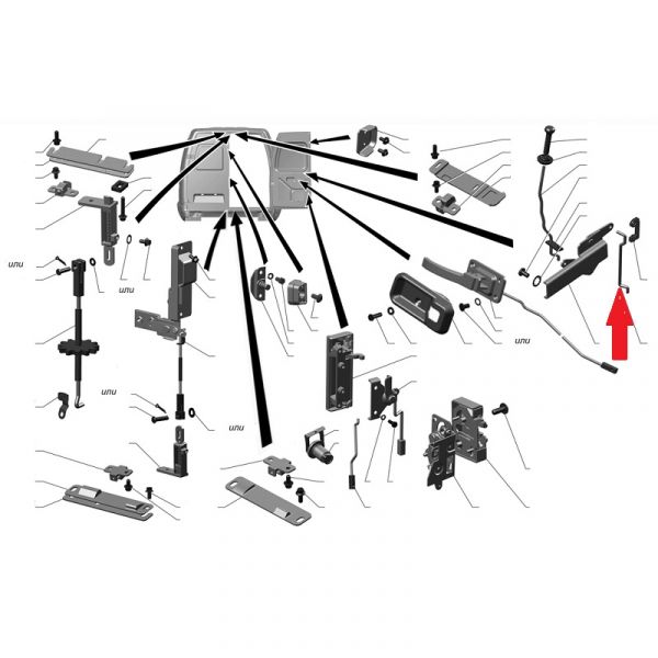Тяга выкл. замка промежут. ГАЗель прав. (ПАО "ГАЗ") /3302-6105720/