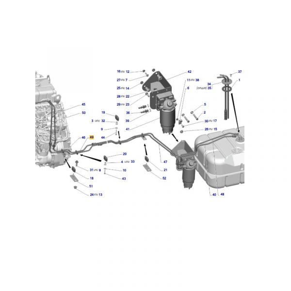 Трубка топливная сливная средняя ГАЗон NEXT (10 т.) (СУМИРИКО АУТОМОТИВ ХОУЗ РУС  ГАЗ Оригинал) /С41RВ3.1104152/